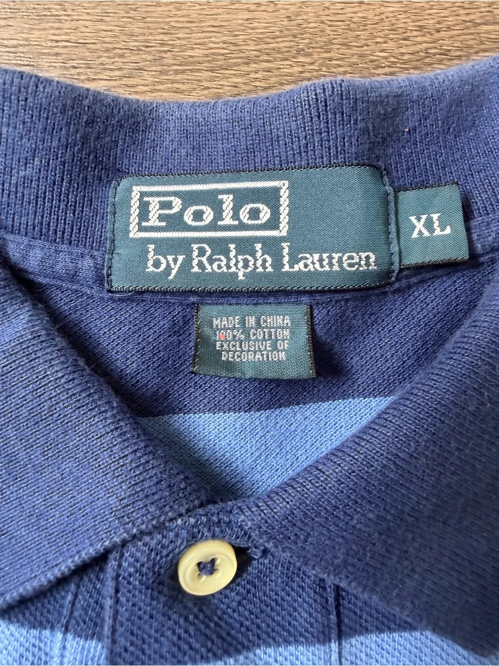 Polo Ralph Lauren Polo Shirt Men's XL Short Sleeve Blue Striped Cotton Pony Logo
